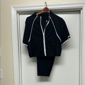 SHEIN Black and White Track Suit